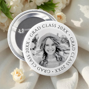 Bóton Redondo 5.08cm Classe de Formando da Foto Personalizada Moderna S