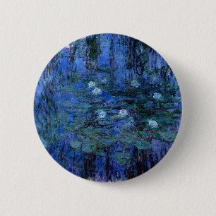 Bóton Redondo 5.08cm Claude Monet Blue Water Lily