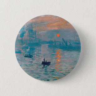 Bóton Redondo 5.08cm Claude Monet Impressão Nascer do Sol Francês