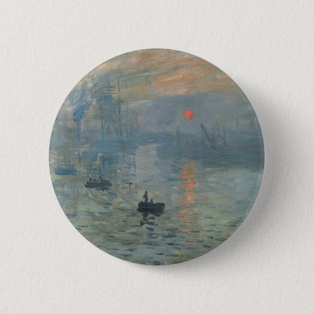 Bóton Redondo 5.08cm Claude Monet Impression Sunrise Soleil Levant (Frente)