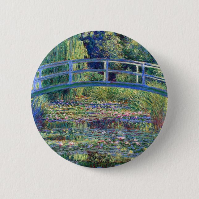 Bóton Redondo 5.08cm Claude Monet Water Lily Pond (Frente)