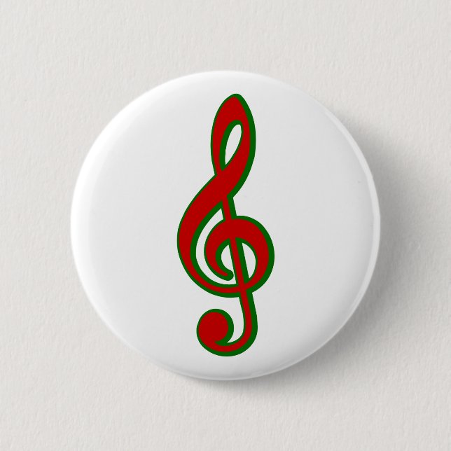 Bóton Redondo 5.08cm Clef de triplo vermelho do Natal (Frente)