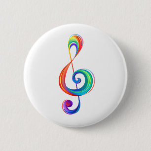 Bóton Redondo 5.08cm Clef (trecho de arco-íris)