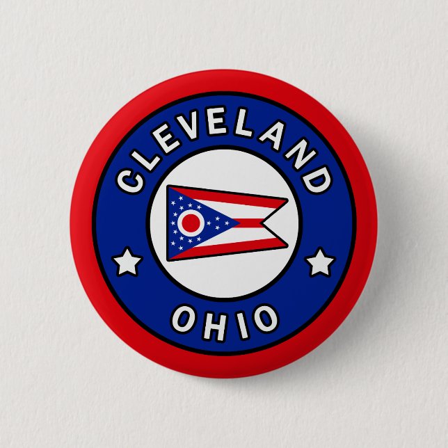 Bóton Redondo 5.08cm Cleveland Ohio (Frente)