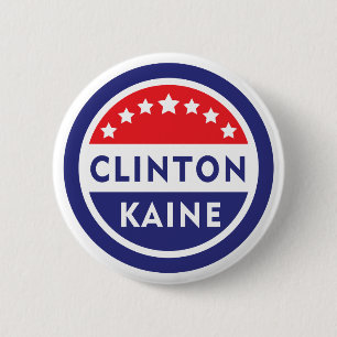 Bóton Redondo 5.08cm Clinton/botão de Kaine 2016