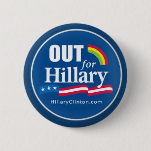 Bóton Redondo 5.08cm Clinton "PARA FORA" abotoa o gay