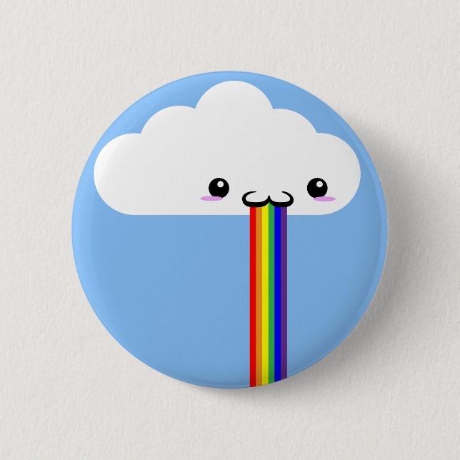 Bóton Redondo 5.08cm Cloud Puking Rainbow Pin (Frente)