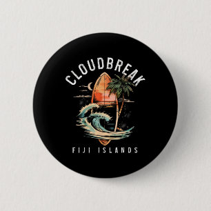 Bóton Redondo 5.08cm Cloudbreak Ilhas Fiji Surf Vintage Surfe Surfando
