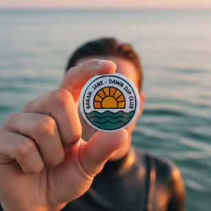 Bóton Redondo 5.08cm Clube da Imersão ao Amanhecer – Design para Nadado