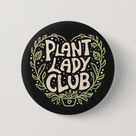 Bóton Redondo 5.08cm Clube da senhora das plantas estética retrô groovy