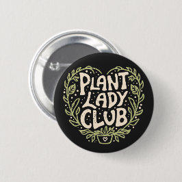 Bóton Redondo 5.08cm Clube da senhora das plantas estética retrô groovy