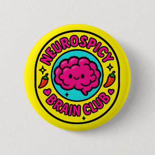 Bóton Redondo 5.08cm Clube Neurospicy Cérebro Inclusivo Neurodivergente