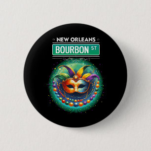 Bóton Redondo 5.08cm Cly New Orleans Bourbon Street Diversão Legal Nola