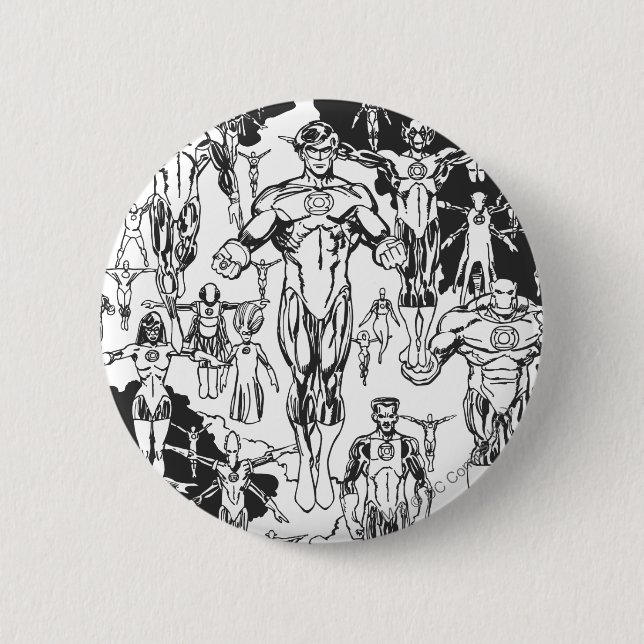 Bóton Redondo 5.08cm Cobrir esmeralda do alvorecer, preto e branco (Frente)