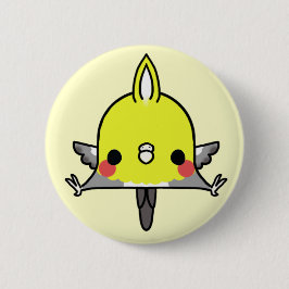 Bóton Redondo 5.08cm Cockatiel de Kawaii (você muda o fundo!)