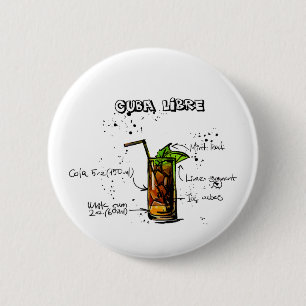 Bóton Redondo 5.08cm Cocktail de Cuba Libre