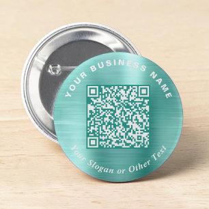 Bóton Redondo 5.08cm Código QR de Negócios Promocionais Pino Verde Ment
