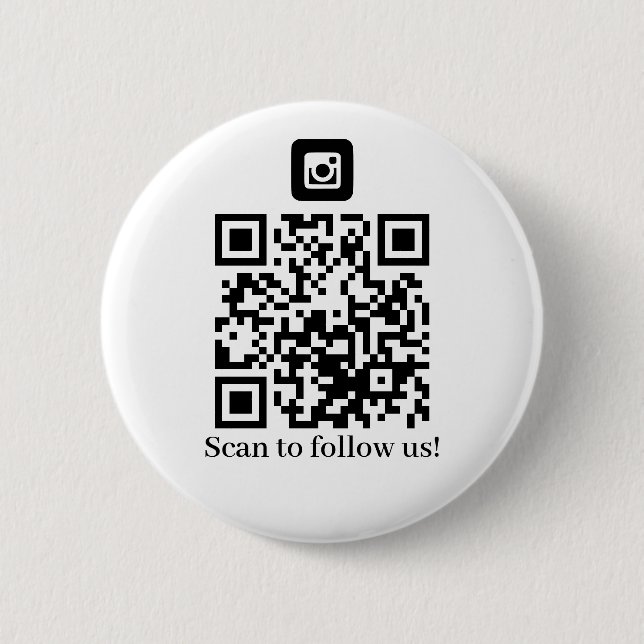 Bóton Redondo 5.08cm Código QR de Seguimento de Negócios (Frente)