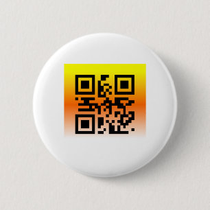 Bóton Redondo 5.08cm Código QR® dizendo: FELIZ HALLOWEEN