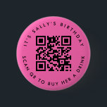 Bóton Redondo 5.08cm Códigos Qr personalizados Cash App Aniversário Pin<br><div class="desc">Apresentamos o nosso Broche de Botão de Doação com Código QR Personalizado, uma maneira divertida e moderna de celebrar uma ocasião especial! Este broche único apresenta um código QR personalizável, permitindo que você peça doações facilmente. Seja 'É o aniversário de Sally, escaneie para comprar uma bebida para ela' ou uma...</div>