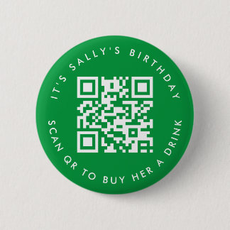 Bóton Redondo 5.08cm Códigos Qr personalizados Cash App Birthday Pin, V