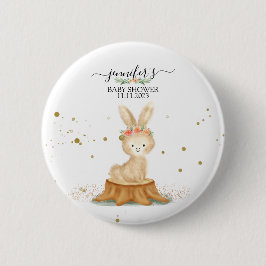 Bóton Redondo 5.08cm Coelhinho floresta vida selvagem banho de bebê pon