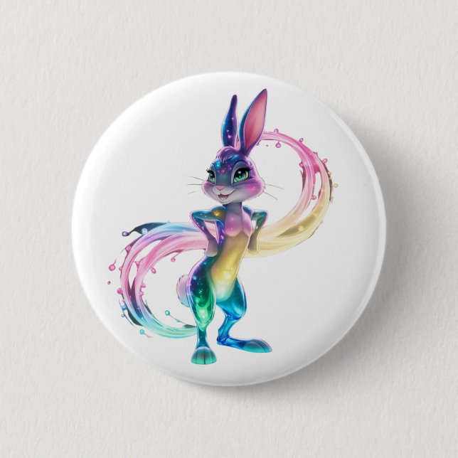 Bóton Redondo 5.08cm Coelho Adorável (Frente)