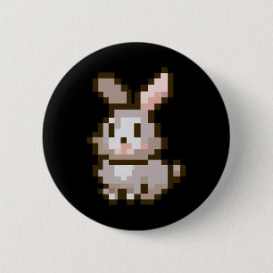 Bóton Redondo 5.08cm Coelho da Páscoa de videogame de Páscoa pixelado f