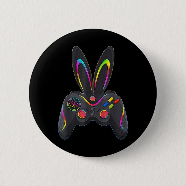 Bóton Redondo 5.08cm Coelho de Controle de Video Game de Gamer de Menin (Frente)