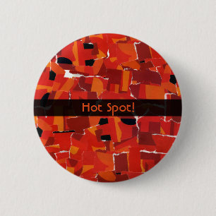 Bóton Redondo 5.08cm Colagem Mosaico Falso Quente