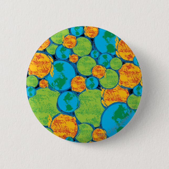 Bóton Redondo 5.08cm Colagem Terrestre Superman (Frente)