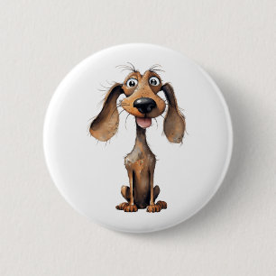 Bóton Redondo 5.08cm Coleção de Arte de Raças de Cachorro de Desenho An