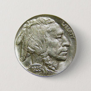 Bóton Redondo 5.08cm Coletor de Moedas da Vintage Níquel Silver Chefe d