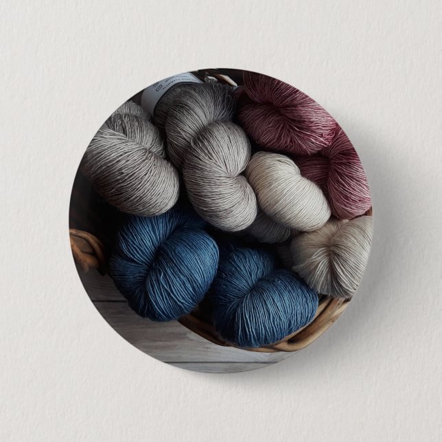 Bóton Redondo 5.08cm Colheres de Fios de Artesanato no Cesto (Frente)