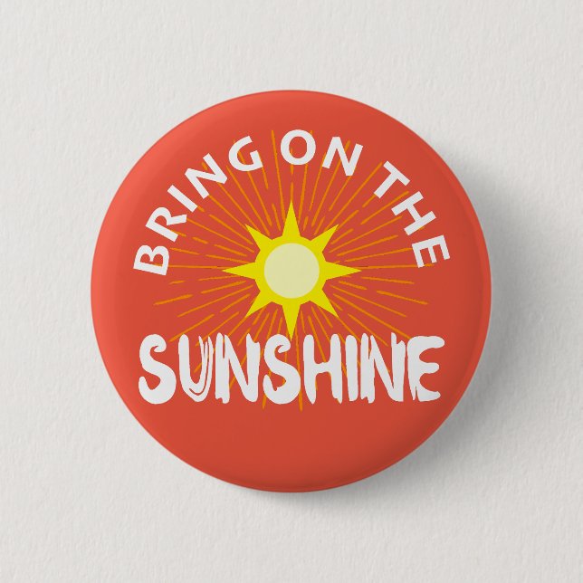Bóton Redondo 5.08cm Colocar O Design Sunshine - Botão Redondo (Frente)