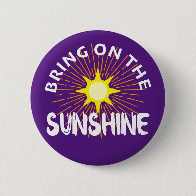 Bóton Redondo 5.08cm Colocar O Design Sunshine - Botão Redondo (Frente)