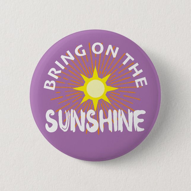 Bóton Redondo 5.08cm Colocar O Design Sunshine - Botão Redondo (Frente)