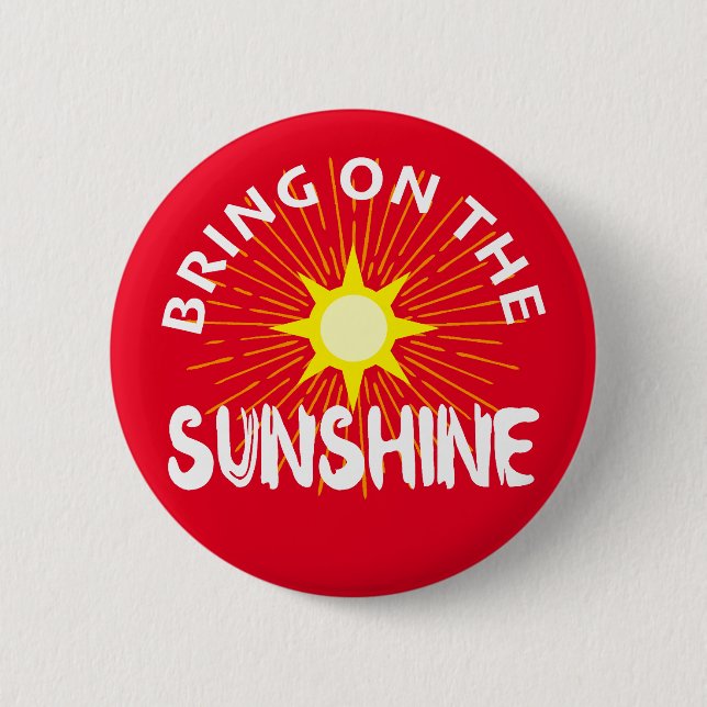 Bóton Redondo 5.08cm Colocar O Design Sunshine - Botão Redondo (Frente)