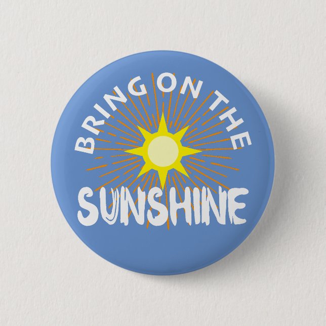 Bóton Redondo 5.08cm Colocar O Design Sunshine - Botão Redondo (Frente)