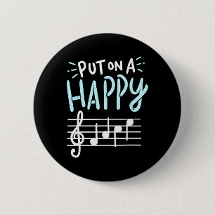 Bóton Redondo 5.08cm Coloque uma Cara Feliz Música - Professor de Músic