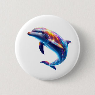 Bóton Redondo 5.08cm Colorful Dolphin Cute Arts