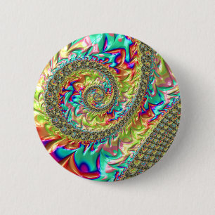 Bóton Redondo 5.08cm Colorido Ousado Vibrante Groovy Alucinante Fractal