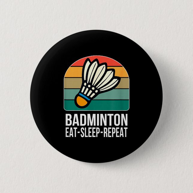 Bóton Redondo 5.08cm Coma Sonho Badminton Repita -  (Frente)