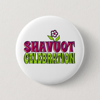 Bóton Redondo 5.08cm Comemoração de Shavuot Saudação com flor