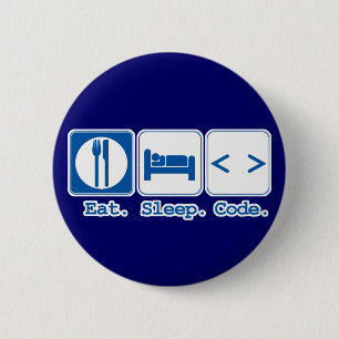 Bóton Redondo 5.08cm comer dormir codificar (html)