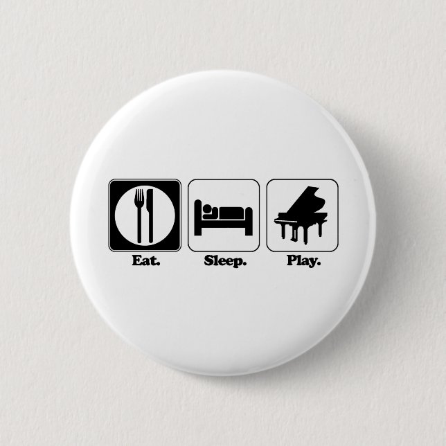 Bóton Redondo 5.08cm comer dormir tocar piano (Frente)
