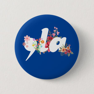 Bóton Redondo 5.08cm Comma la Floral Kamala Harris Presidente Flores