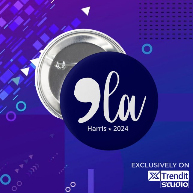 Bóton Redondo 5.08cm comma la kamala harris 2024 (kamala harris, kamala, madame president, harris 2024, kamala harris 2024, kamala 2024, kamala for th)