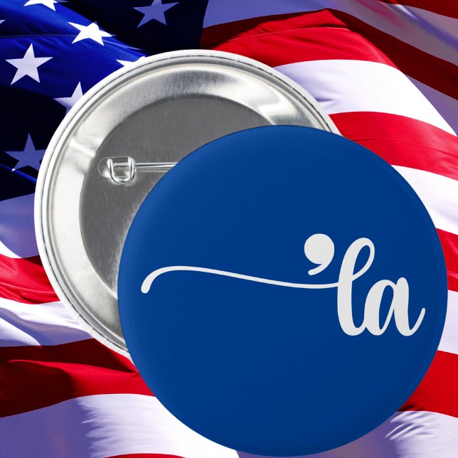 Bóton Redondo 5.08cm Comma La | Kamala Harris Blue (Criador carregado)