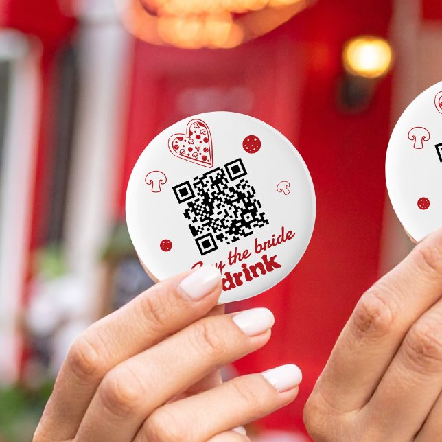 Bóton Redondo 5.08cm Comprar a Noiva uma bebida Pizza Bachelorette Week (Criador carregado)